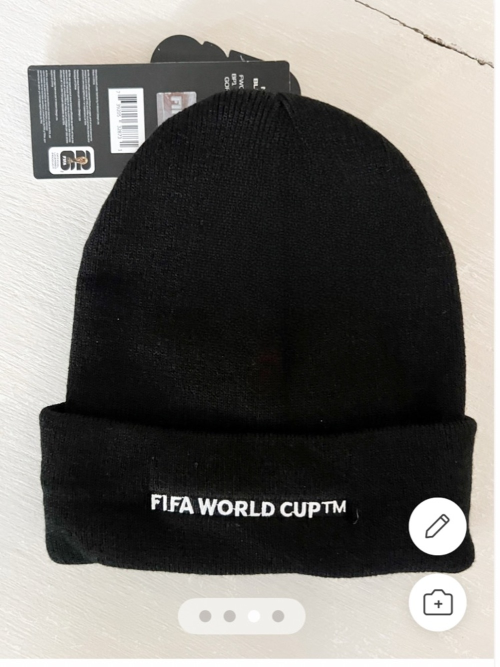 NWT FIFA World Cup 2026 WE ARE Black Knit Beanie Hat CAN MEX USA - Picture 3 of 3